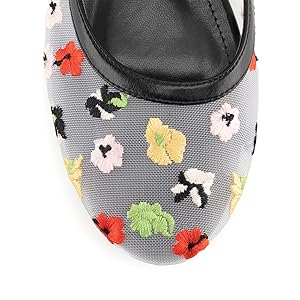 Amazon.com | Mary Jane Flats for Women Floral Mesh Ballet